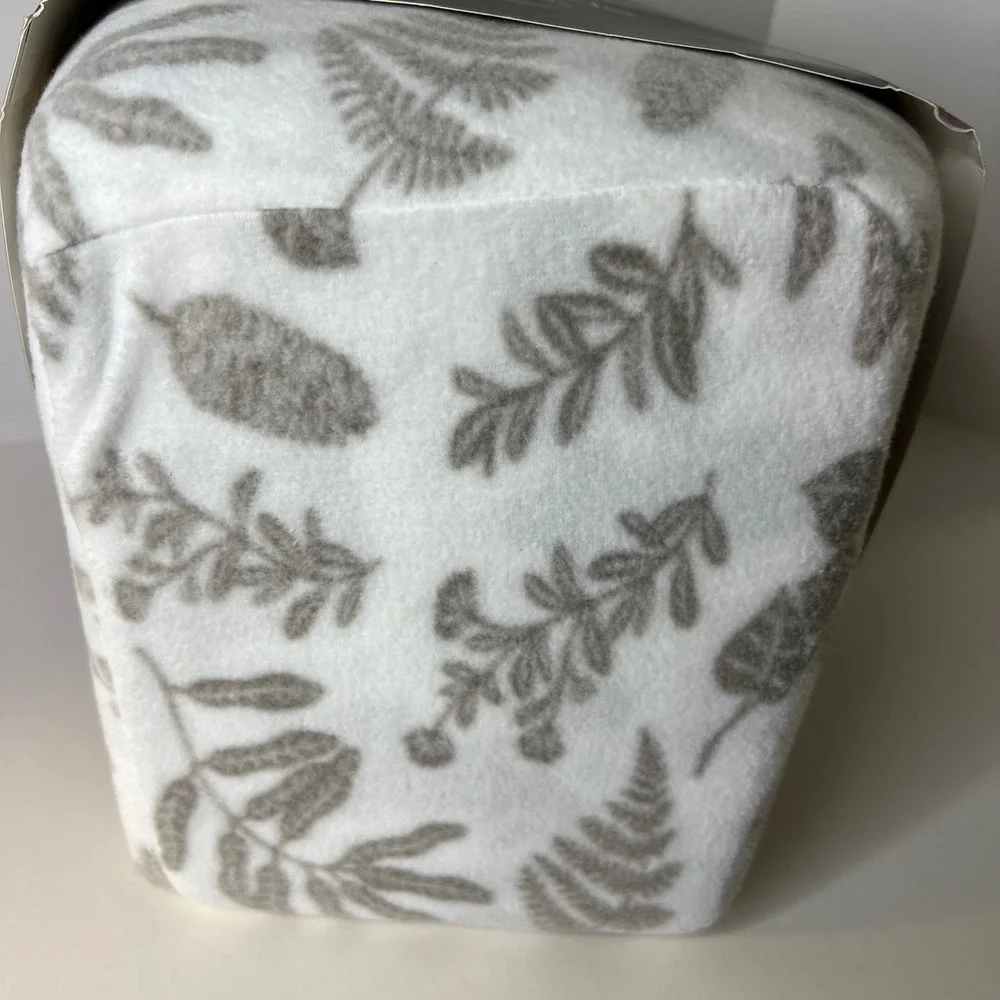 Cuddl‎ Duds MicroFleece Full Sheet Set Foliage Polyester Gray White NIP